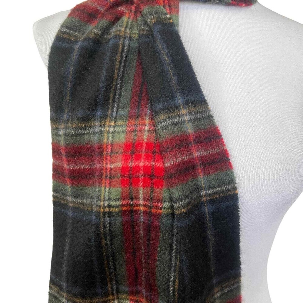 Unisex Red/Black 100% Cashmere Plaid Neck‎ Warmer Fringe Scarf One Size